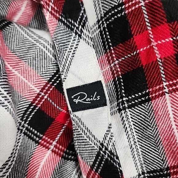 Rails Women's Long Sleeve Red Plaid Button Down Shirt Size Small Lightweight - Picture 4 of 8